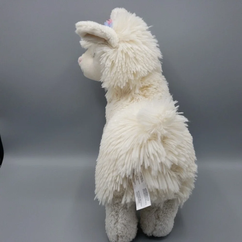 Llama Stuffed Animal Toy Anthropologie Plush Off White 14" Super Soft & Cozy - Picture 4 of 12